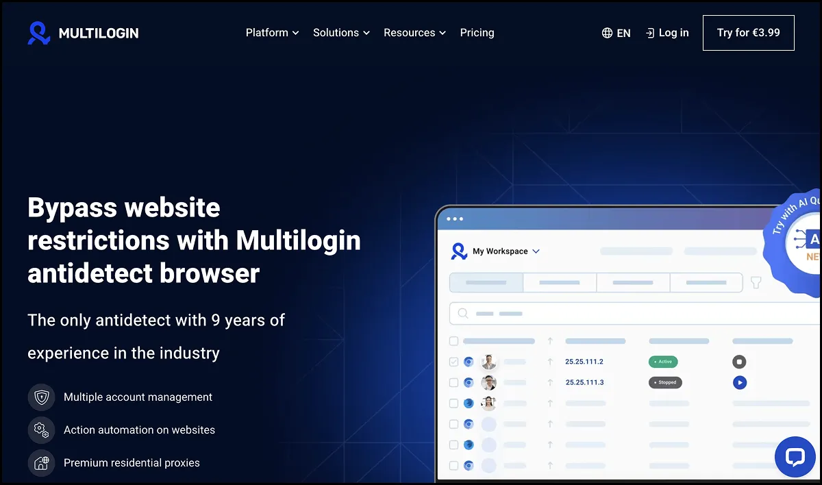 Multilogin – 领先的联盟营销反检测浏览器